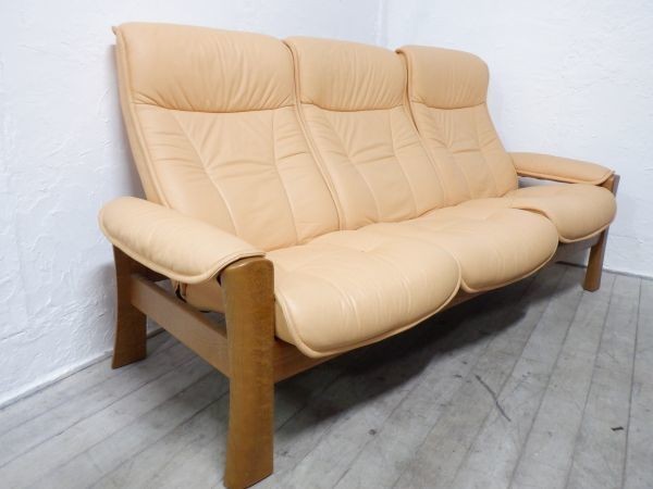 EKORNES エコーネス 3人掛けソファー ハイバック リクライニング トリプル 中古良品