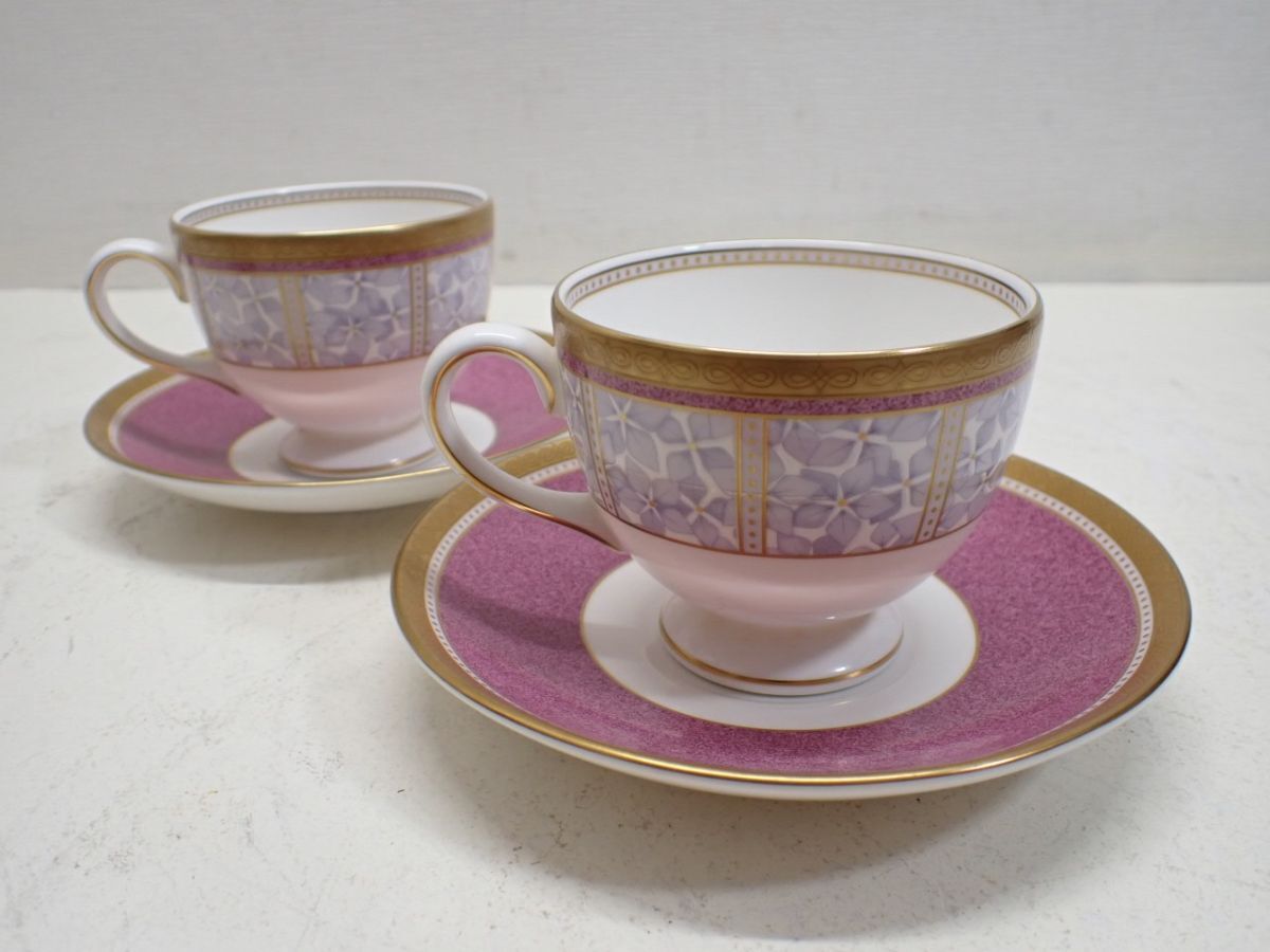 WEDGWOOD ウェッジウッド AMETHYST アメジスト カップ&ソーサー 2客 良品